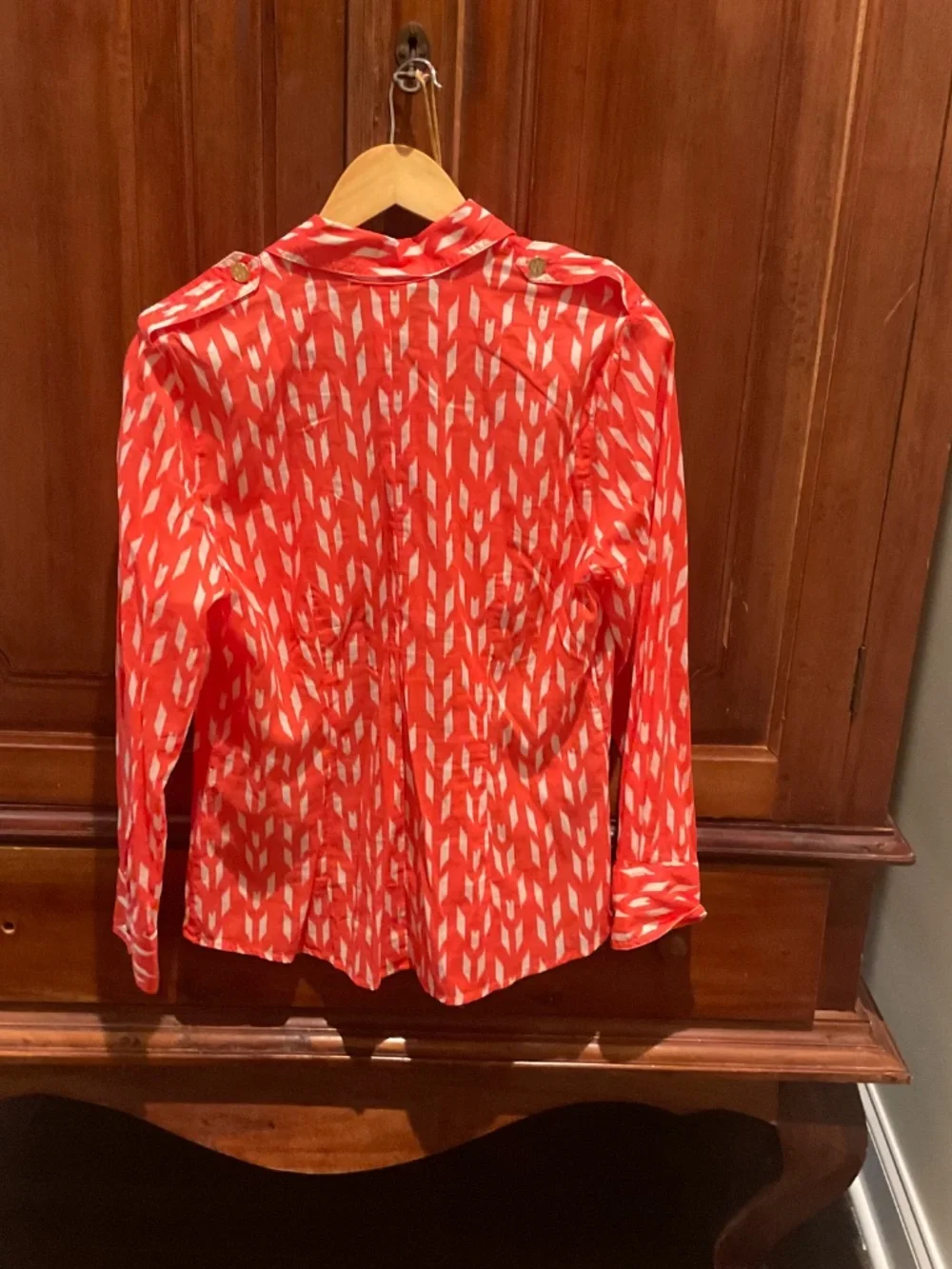 Tory Burch Brigitte Blouse Vibrant Orange Size 12